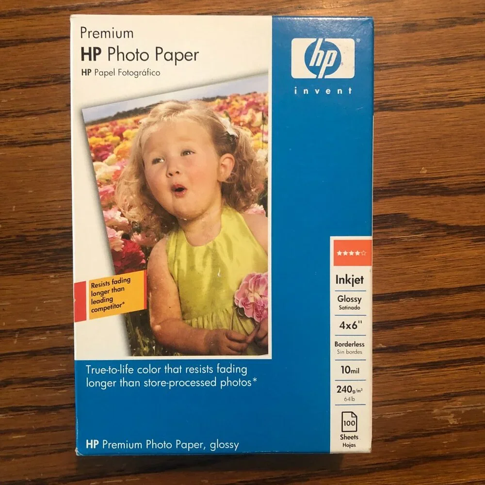 HP Premium Photo Paper Glossy Inkjet Glossy 4x6